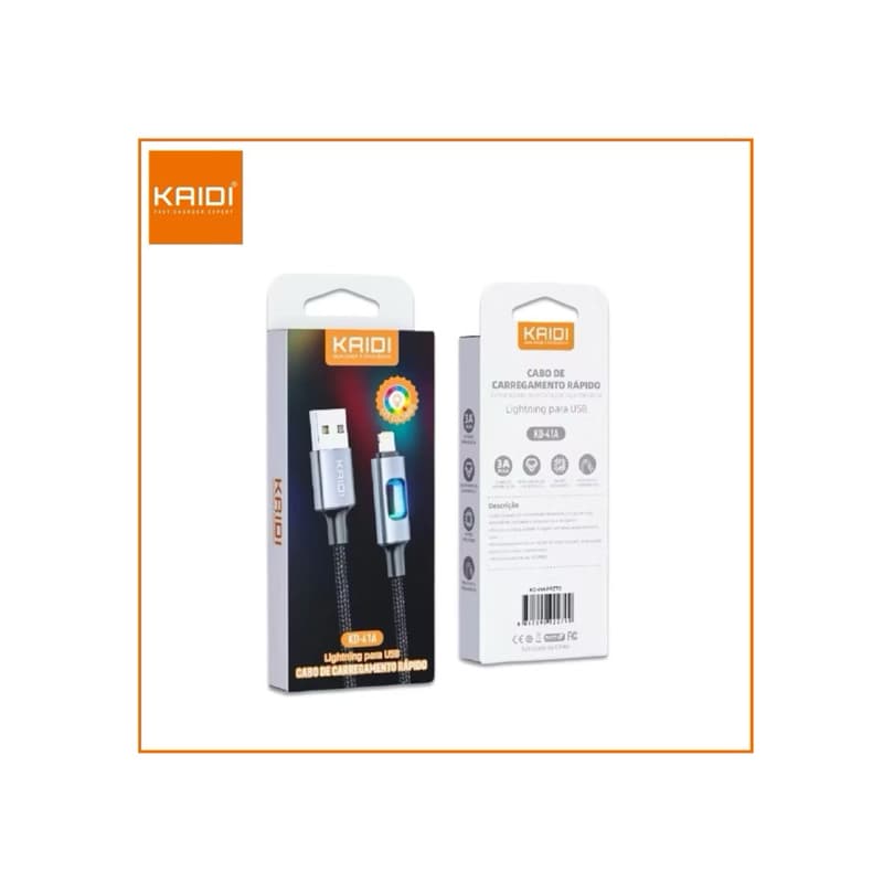 Cabo de Carregamento Rápido KAIDI KD-41C Tipo-C para USB