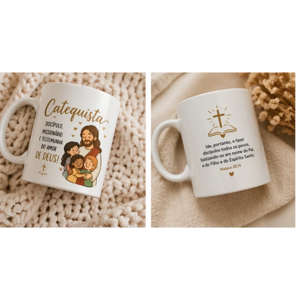 12Canecas de porcelana 325ml personalizada catequeze-presente-religião-católicoPRESENTE