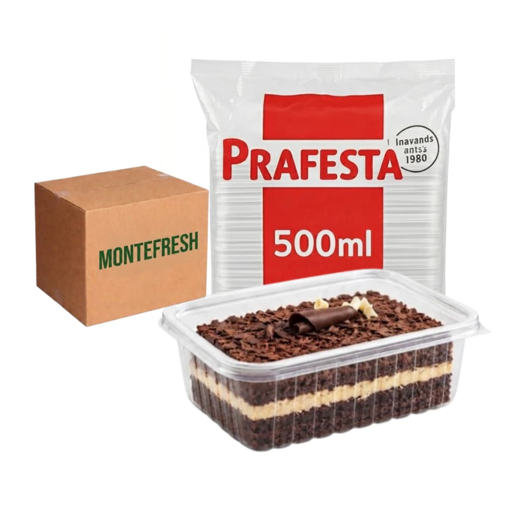 POTE 120 UN RETANGULAR 500ML DESCARTAVEL EMBALAGENS  FREEZER MICROONDAS PRAFESTA