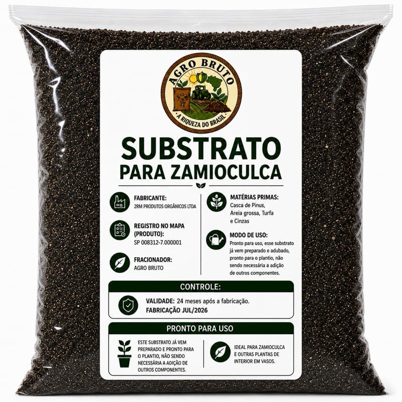 Substrato para Zamioculca Terra Adubada Orgânica Premium Pronta para Uso em Vasos Plantas e Folhagens