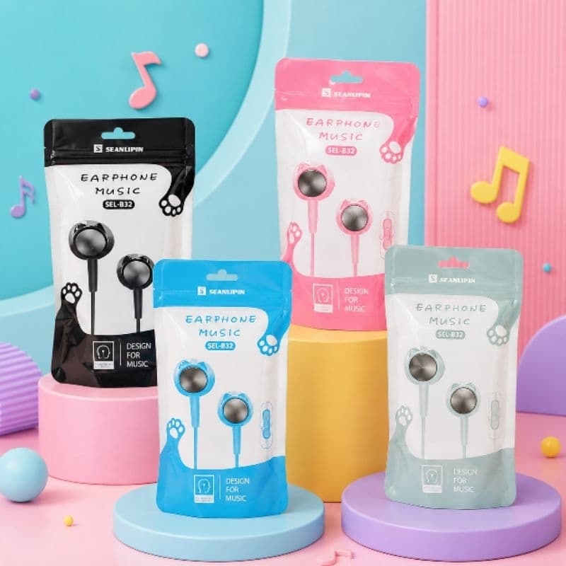 Fone de Ouvido com Fio Gatinho SEL-B32 – Com Microfone