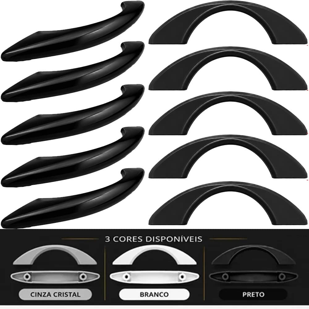 Puxador 96mm Para Armario Moveis Branco Cinza Preto