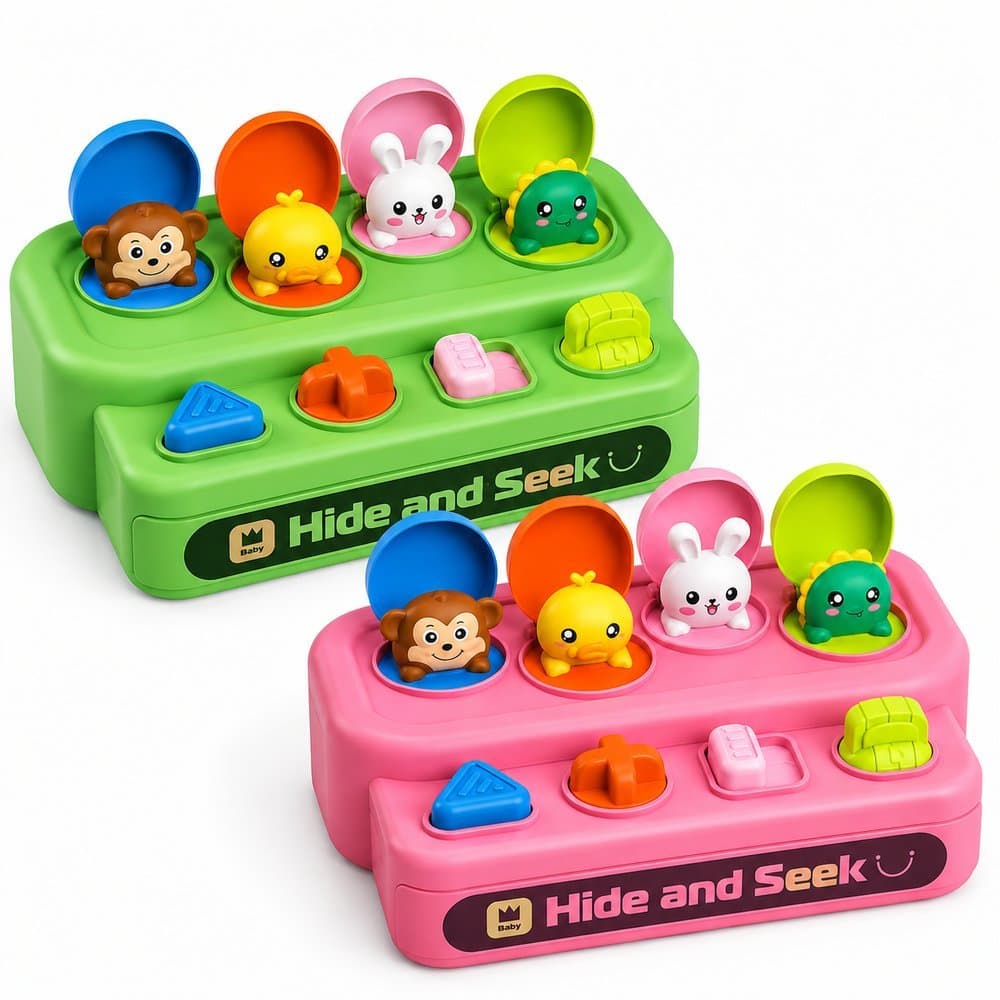 BRINQUEDO ESCONDE-ESCONDE ANIMAIS PARA BEBÊS SORTIDO INTERATIVO EDUCATIVO COLORIDO ESTIMULA COORDENAÇÃO E DIVERSÃO