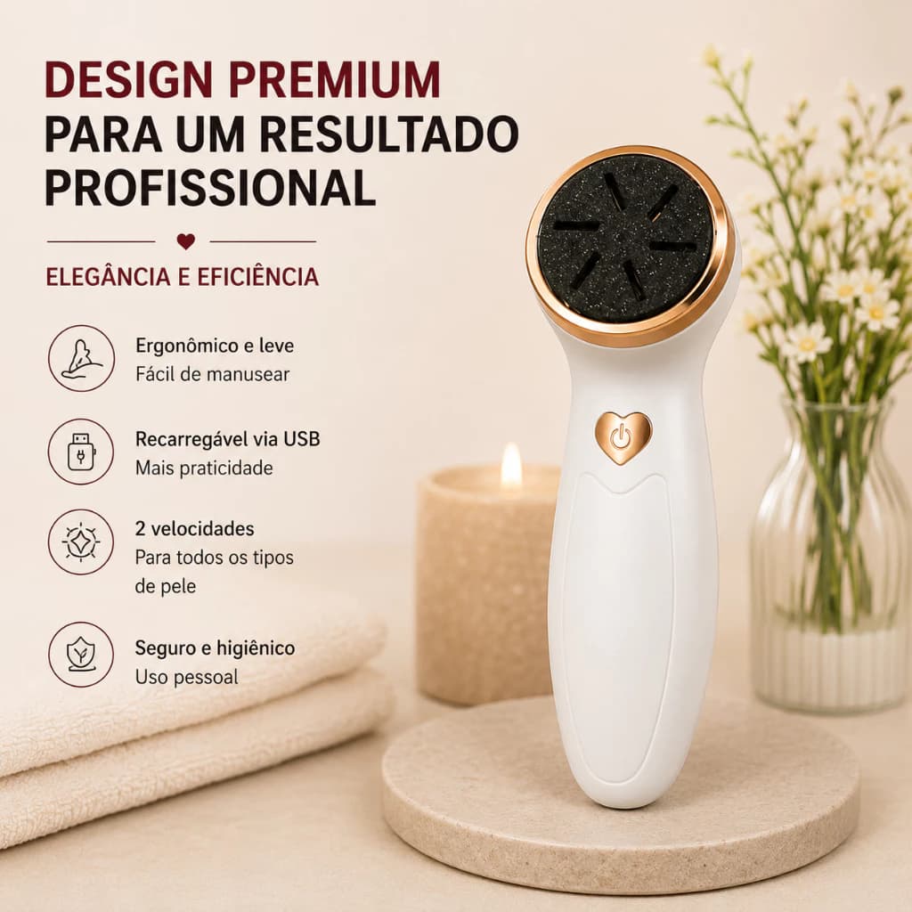 ESFOLIADOR ELÉTRICO PARA PÉS PORTÁTIL REMOVEDOR DE CALOS E PELES SECAS LIXA PEDICURE MANICURE CUIDADO DOS PÉS