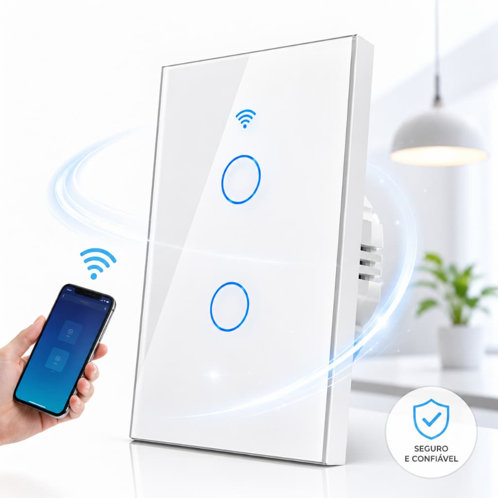 Interruptor Inteligente Touch WiFi Evolut 4x2 Bivolt App Comando de Voz Smart Fio Neutro