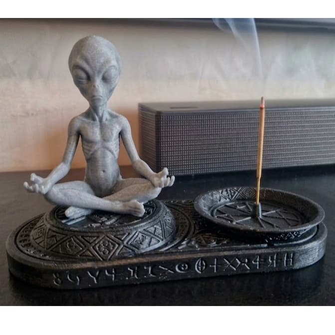 Incensário ET Meditando Porta Incenso Vareta e cone  - Decoração Zen, Geek e Esotérica