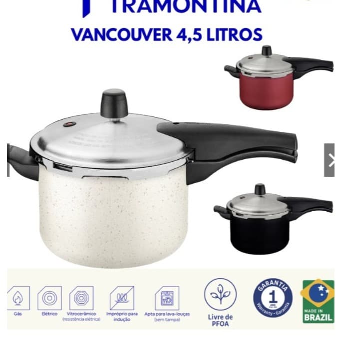 Panela De Pressão 4,5 Litros Vancouver Tramontina