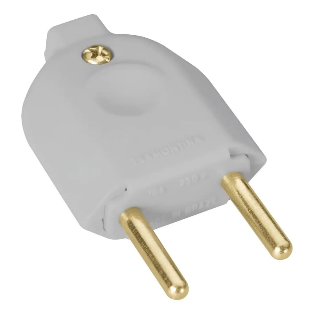 Plug Macho 10A Tramontina - Branco