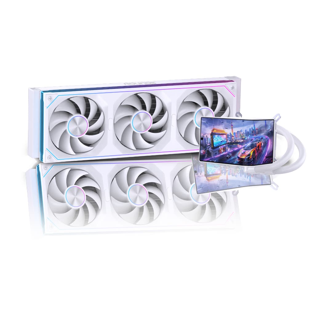 Water Cooler Round5 Horizon 360mm Lcd Tela Curva 6,67 Branco - R5-WC-HORIZON-360W-2282
