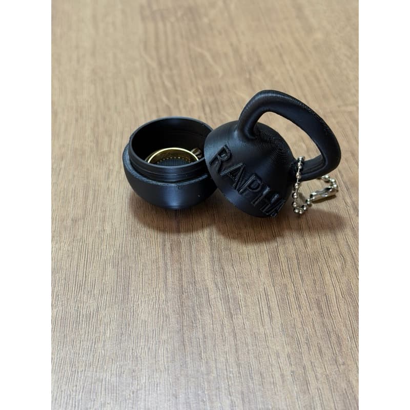 Kettlebell Chaveiro com porta joias, aliança,com Compartimento Secreto - Personalize com seu logo ou nome