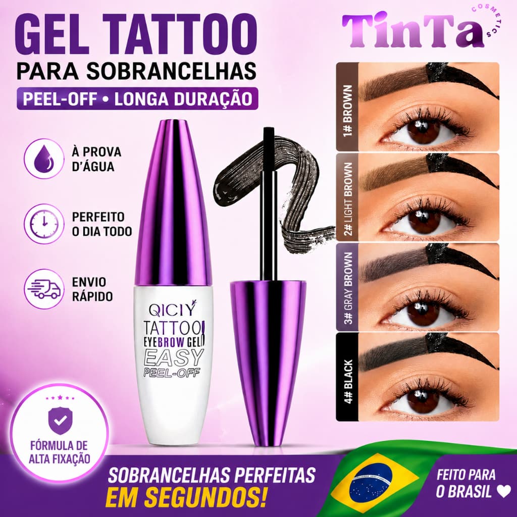 Gel Henna Peel Off para Sobrancelhas Tinta Colorante Semipermanente À Prova D’água Longa Duração Anti Manchas