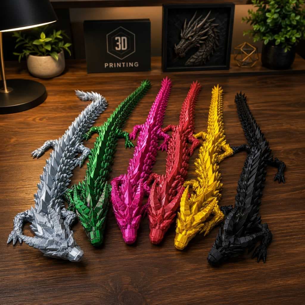 Dragão Articulado 3D Grande Flexível Colecionável Decoração Presente Infantil Adulto Brinquedo ornamento Antistress