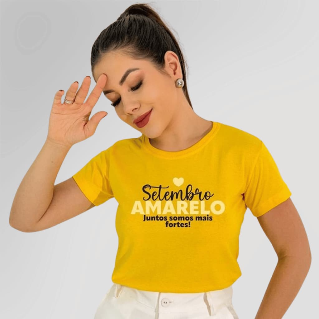 Blusa Feminina Estilosa Elegante Setembro Amarelo Tshirt Feminina Blusa Premium
