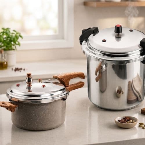 Kit 2 Panelas de Pressão 24L + 4,2L Max Chef Wood Indução Cinza