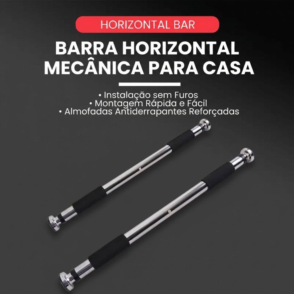 Barra Fixa de Porta Ajustável 60 a 100cm para Musculação Fitness e Exercícios