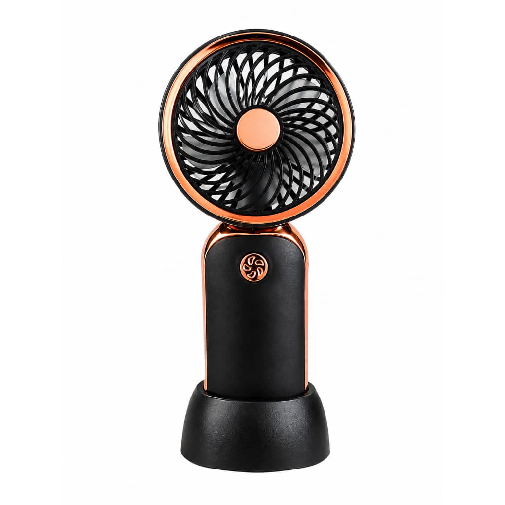 Mini Ventilador Portátil Recarregável USB 3 Velocidades com Base para Mesa
