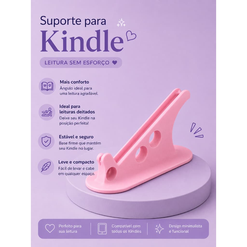Suporte para Kindle – Prático, Moderno e Decorativo