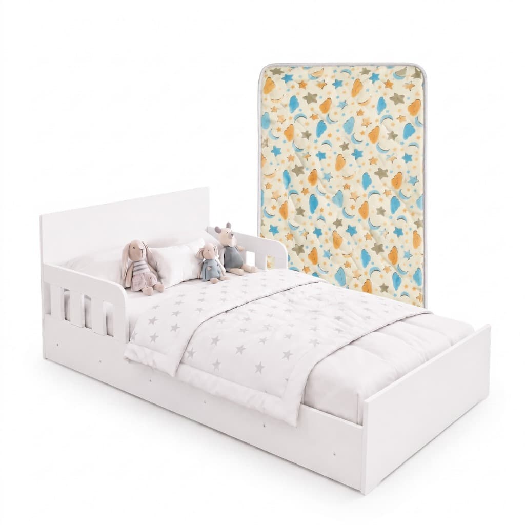 Cama Infantil Montessoriana Moderna Com Colchão E Grade De Proteção Encanto Quarto Criança Luxo
