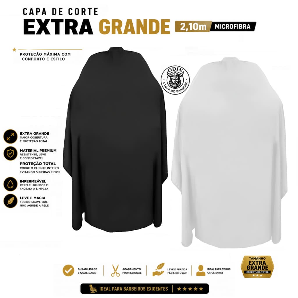 Capa De Corte Extra Grande 2,10m Microfibra Para Barbeiro Cabeleireiro Capa De Cortar Cabelo Para Barbeiro Cabeleireiro