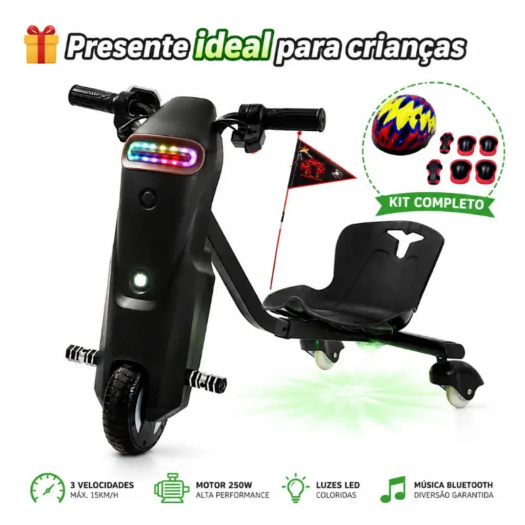 Triciclo Infantil Elétrico Com  Bluetooth MP3 Drift  Farol e Luz LED--2282