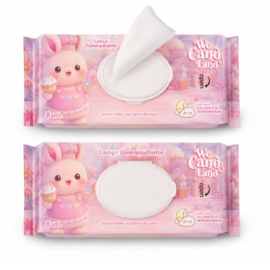 Mini Lenços Removedor Extrato de Aloe  Vera / Camomila  com Ação Calmante e Regenerador Limpeza Profunda  - Vivai