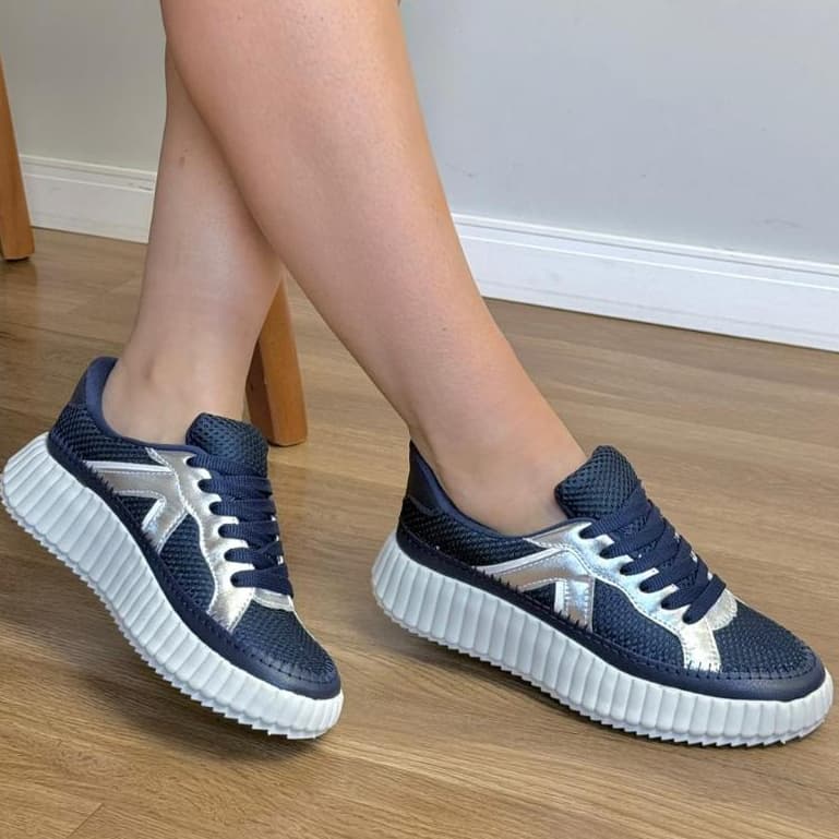 Tênis Feminino Confortável Plataforma Chunky Casual Solado Branco