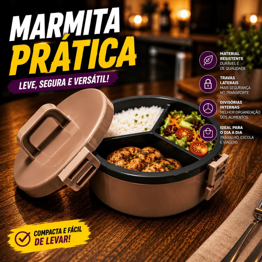 Kit Marmita 5un Peças Térmicas 1,5L 5 Andares Divisória(s) Marmitex Pote Hermético Vasilha Tampa e Trava Soprano Cinza