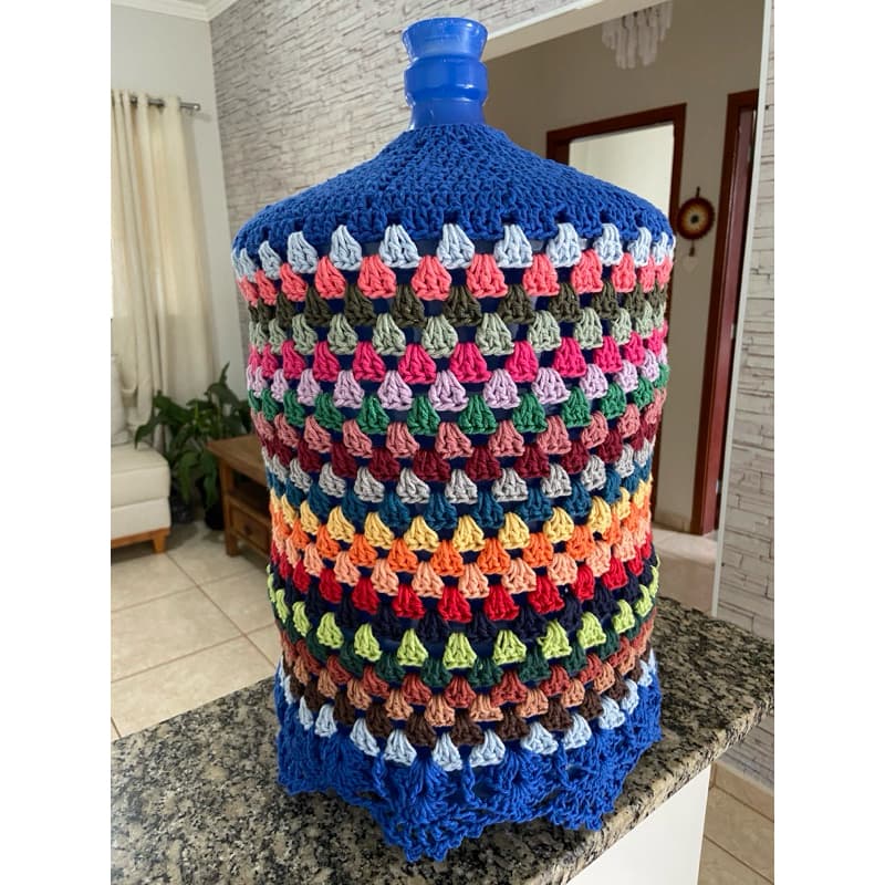 Capa de Crochê para Galão de Água 20 Litros – Capa de Filtro 20L Comum ou Invertido Margarida Feita à Mão Algodão