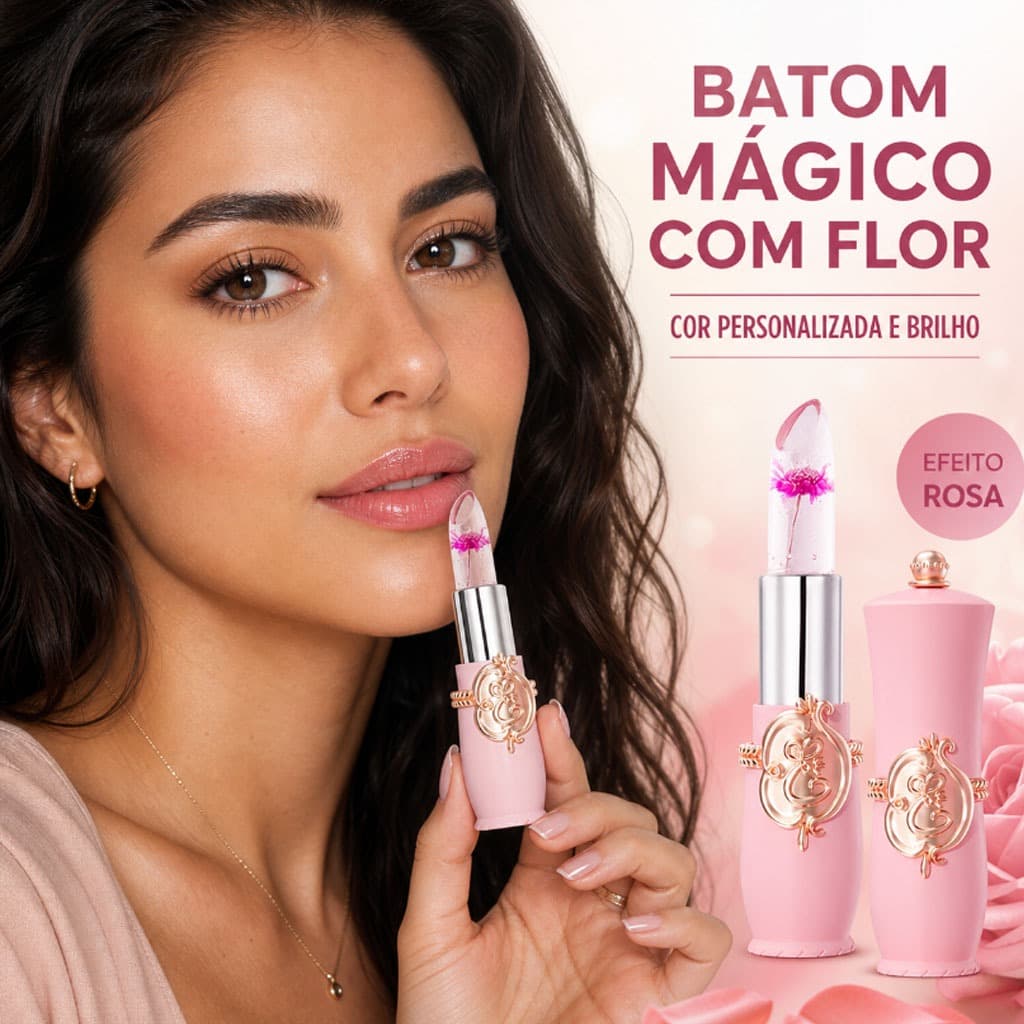 Conjunto De Batom 6 Peças/Hidratante Com Flor De Cristal Transparente/Mudança De Cor De Longa Duração 4RDY
