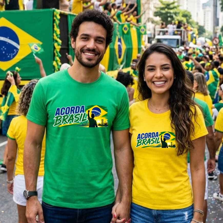 Kit 2 Camiseta Estampada Bolsonaro Acorda Brasil Camiseta Unissex 100% Algodão Envio Imediato