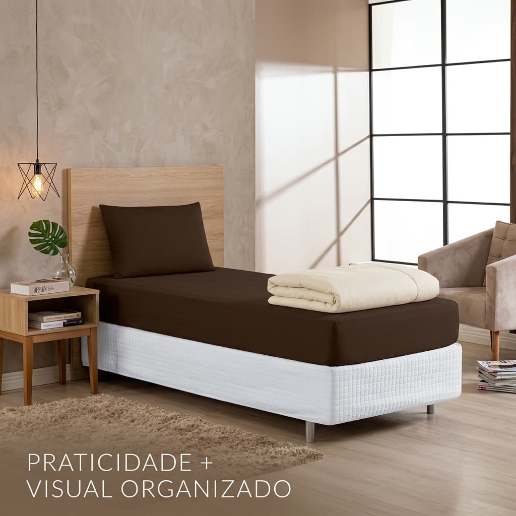 Jogo de Lençol Solteiro 2 Peças Cama Solteiro Com Elástico Microfibra Macio Confortável Toque Suave Premium