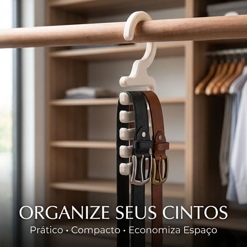Suporte Para Cintos Organizador Gancho Porta Cinto Closet Guarda-Roupa