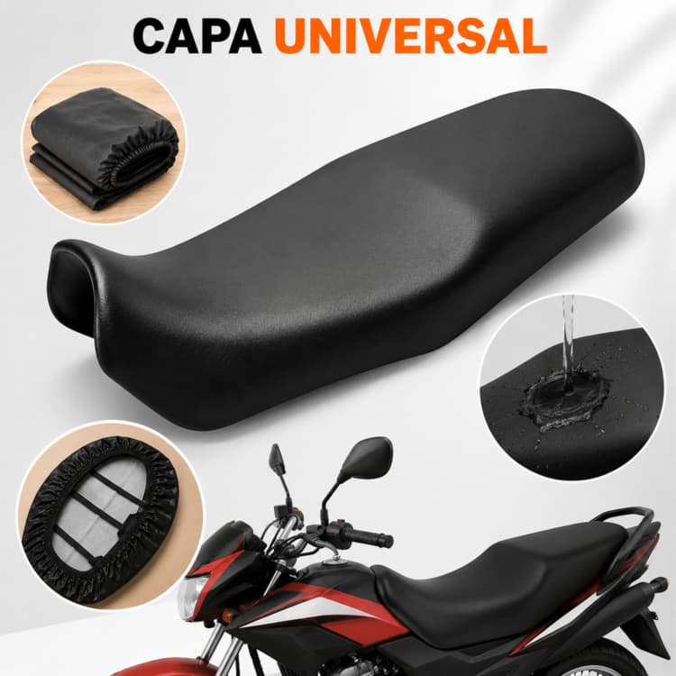 Capa Banco Moto Universal Courino Impermeável Antiderrapante Elástica Proteção UV Protetor Assento
