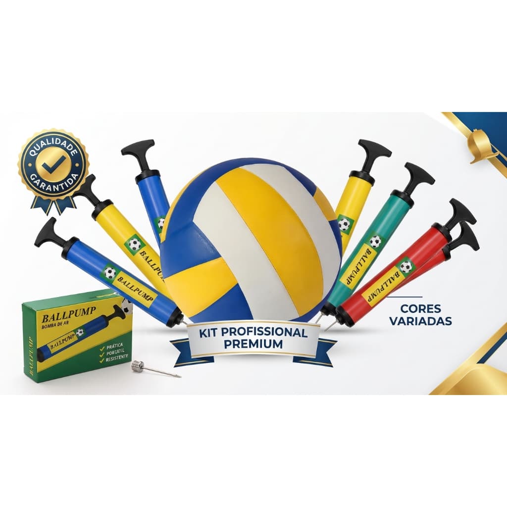 Bola de Vôlei + Bomba de Ar | Kit Completo para Esportes e Lazer