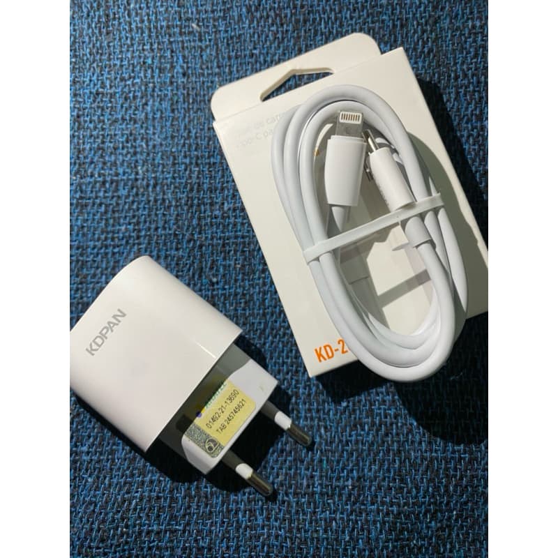 Kit Carregador Turbo 20W Tipo C + Cabo Lightning Para iPhone Kaidi KDPAN PD 30W⁠