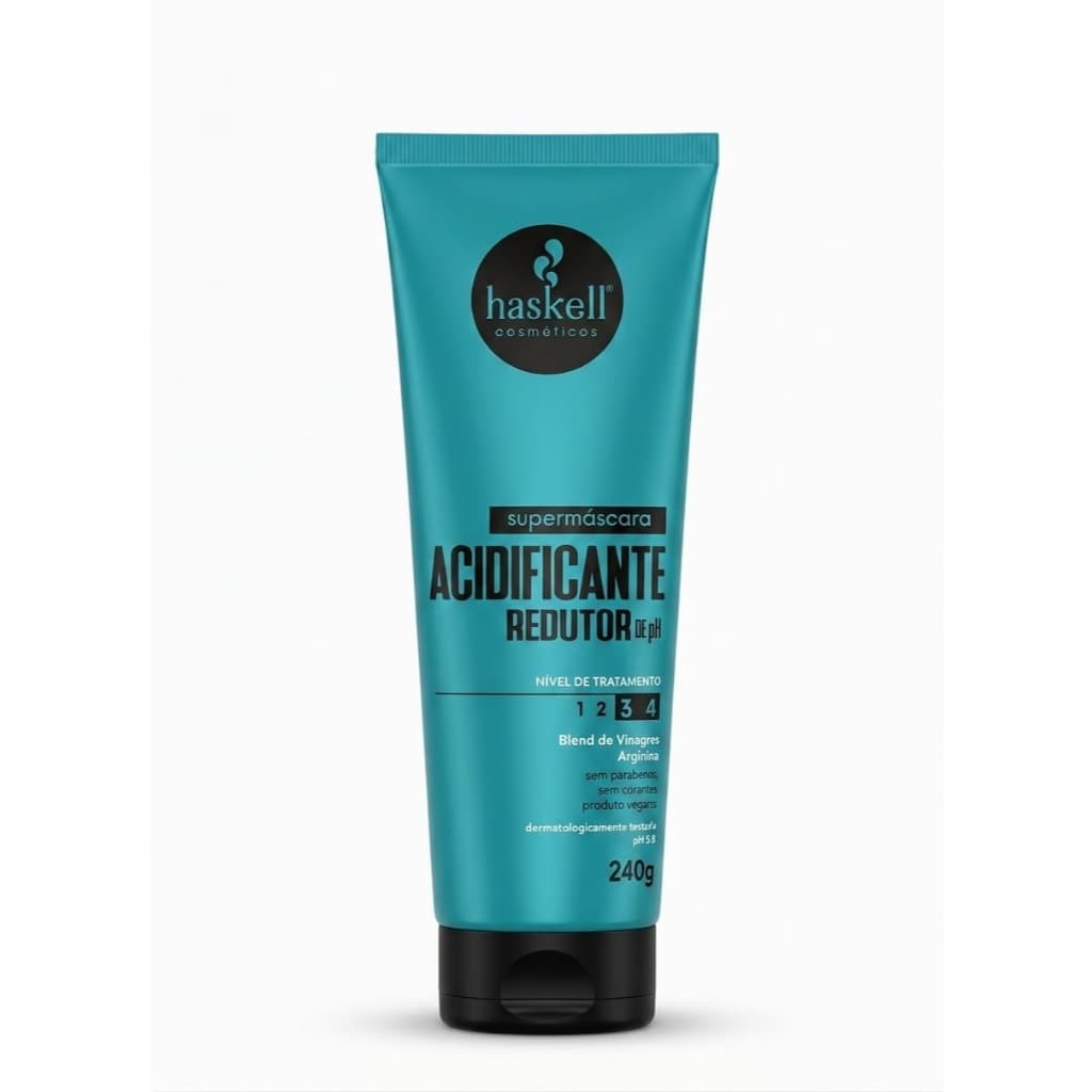 Haskell Acidificante Redutor de PH Supermáscara 240g- Anti Porosidade Cabelos Danificados Pos Quimica