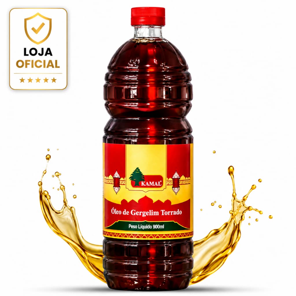 Óleo de Gergelim Torrado 900ml Kamal Original Culinária Japonesa Chinesa Coreana