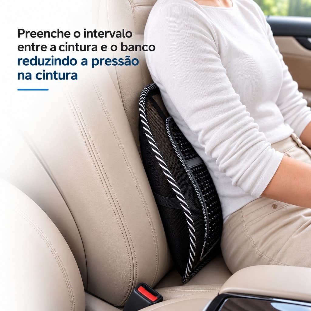 Encosto Lombar Ortopédico Corretor Postural Apoio Ergonômico Banco Carro Cadeira