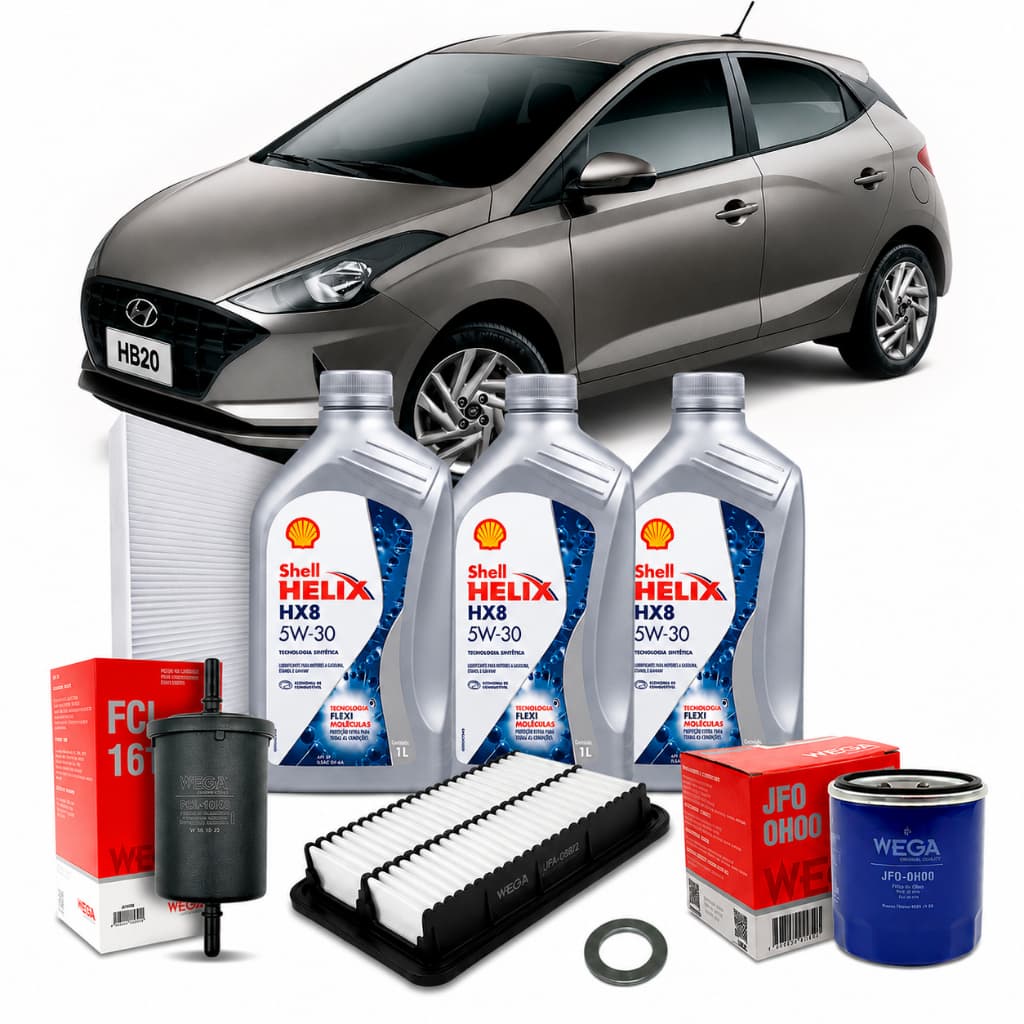 Kit Revisão Troca de Óleo 5w30 Hyundai HB20 1.0 12v 3cc 80cv Aspirado 2020 2021 2022 2023 2024