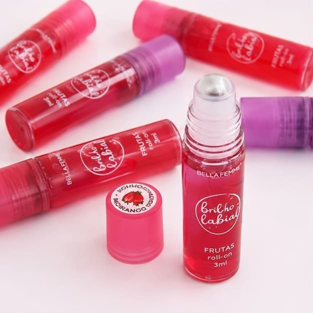 Brilho Labial Gloss Labial Roll on Frutas Hidratante Labial