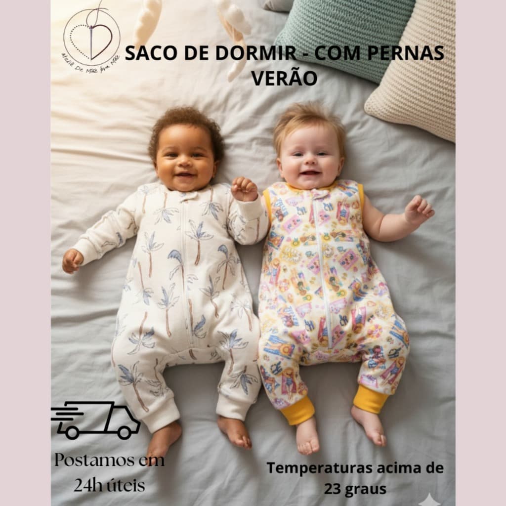 Saco de Dormir com Pernas Verão Macacão Infantil Moletinho Leve Pijama Bebê Lençol de Vestir Criança