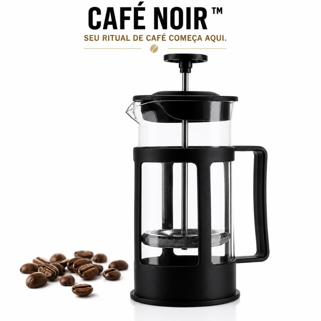 Cafeteira Francesa 600ml Prensa Francesa Para Café Chá Preta Vidro Reutilizável CAFÉ NOIR