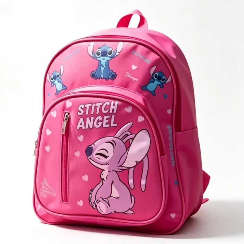 Mochila Bolsa Infantil Escolar Menina Minnie Stitch Creche Passeio Escola Promoção