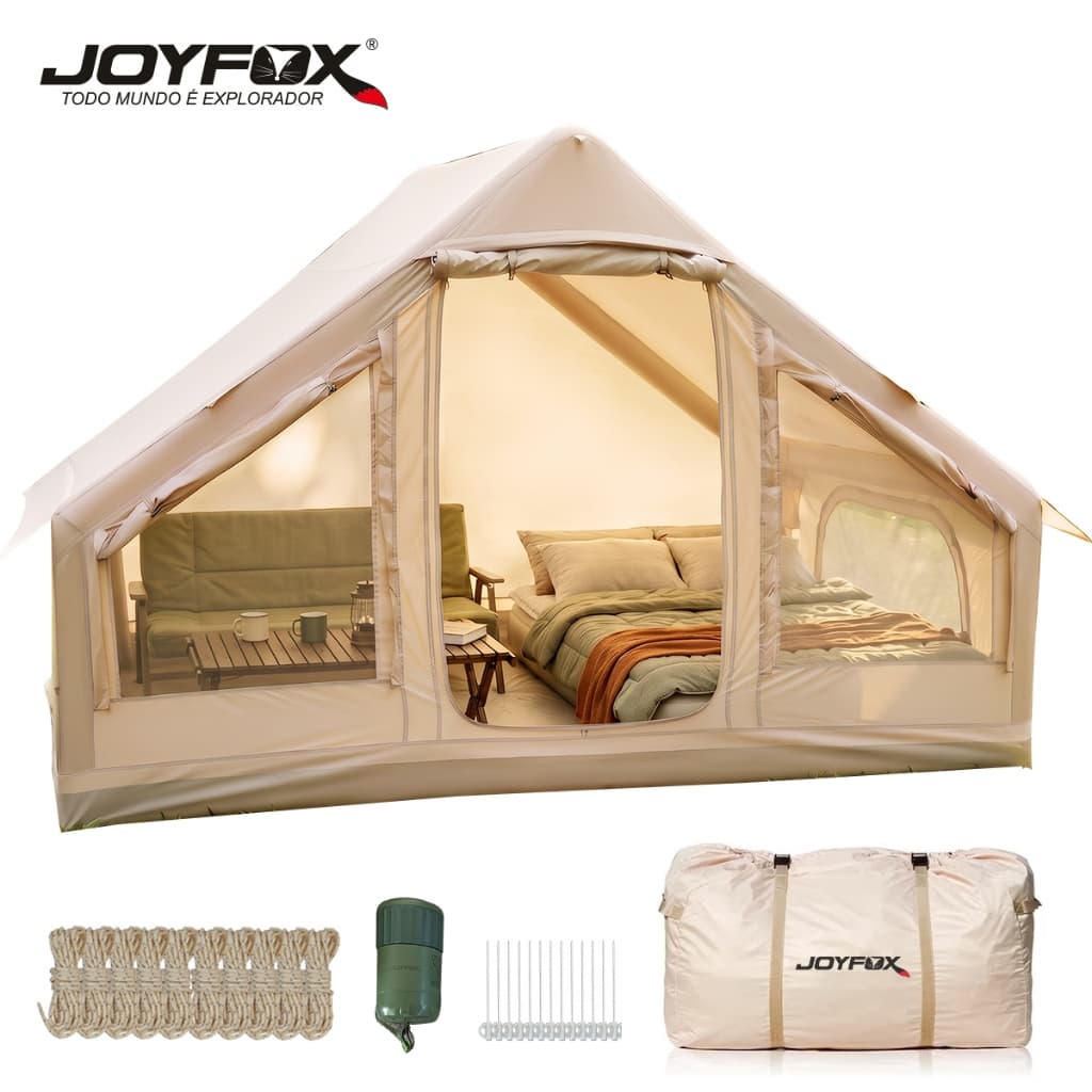 Barraca Camping Insuflvel Grande 6 PessoasTenda De Acampamento Inflável Fácil De Montar Com Bomba Manual3000 mm