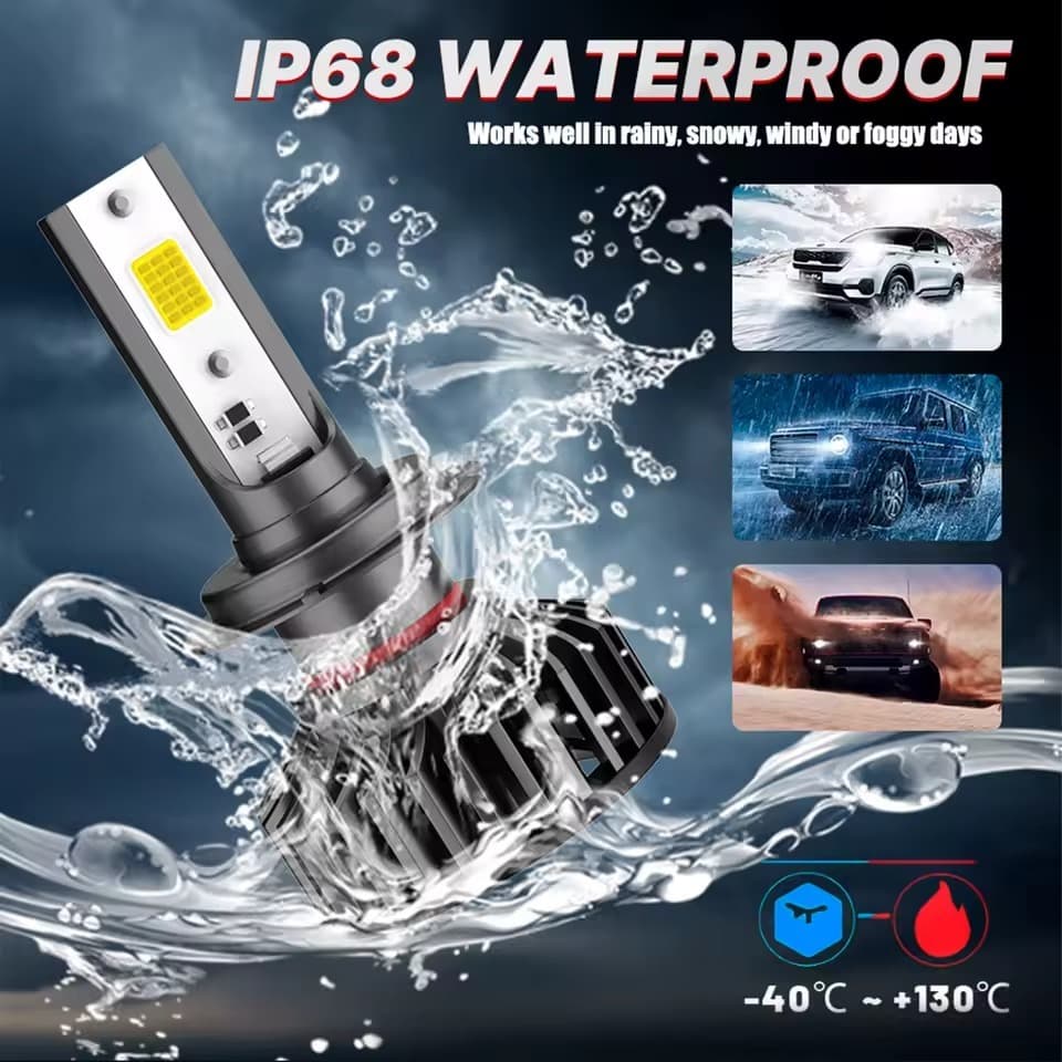 Par de Lâmpadas LED Automotivas Bullvision K5C High Power Canbus 60000LM 180W 6000K Super Branco