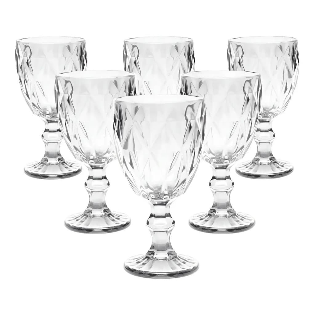 Taças de Vinho Mimo Style Vitral Verre de Vidro, Kit com 6, 240 mL