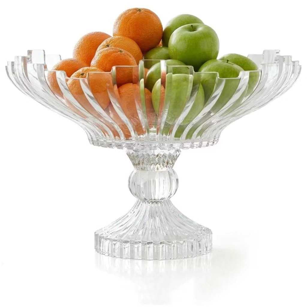 Centro De Mesa Com Pé 30cm Fruteira De Vidro Milan 30cm Saladeira Buffet Gourmet