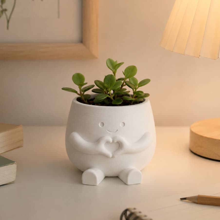 Mini vaso para plantas decorativo para suculentas - cachepo fofo mesa escritorio sala presente