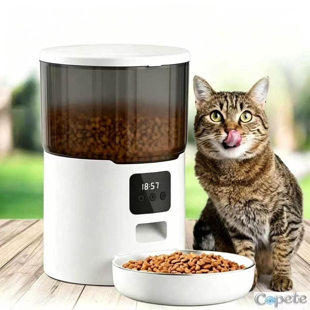 Copete Alimentador Automático 4L Inteligente para Cachorros com Tigela de Aço Inoxidável