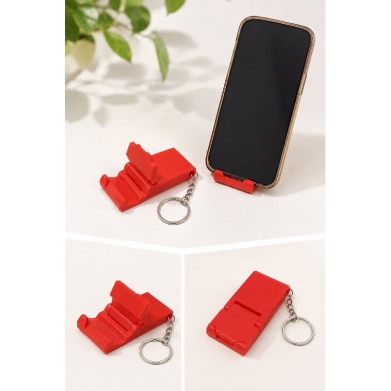 Chaveiro Suporte de Celular Dobrável 3D | Mini Tripé Porta Celular | Suporte de Mesa Portátil